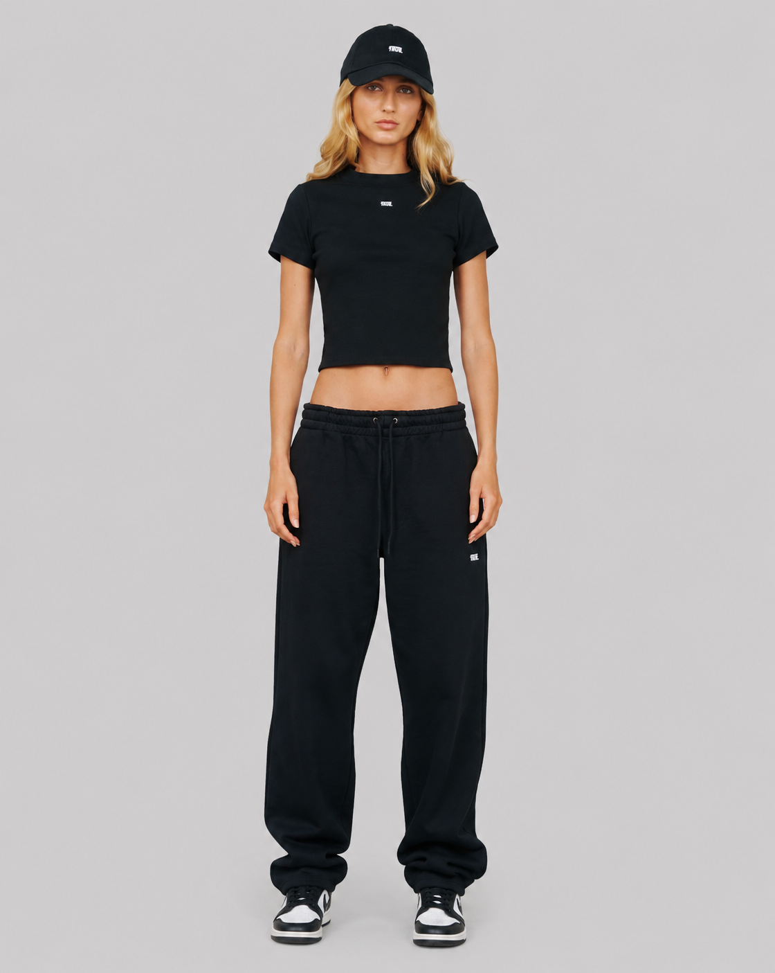 playera true Slim Ribbed Fitted Tee - Black