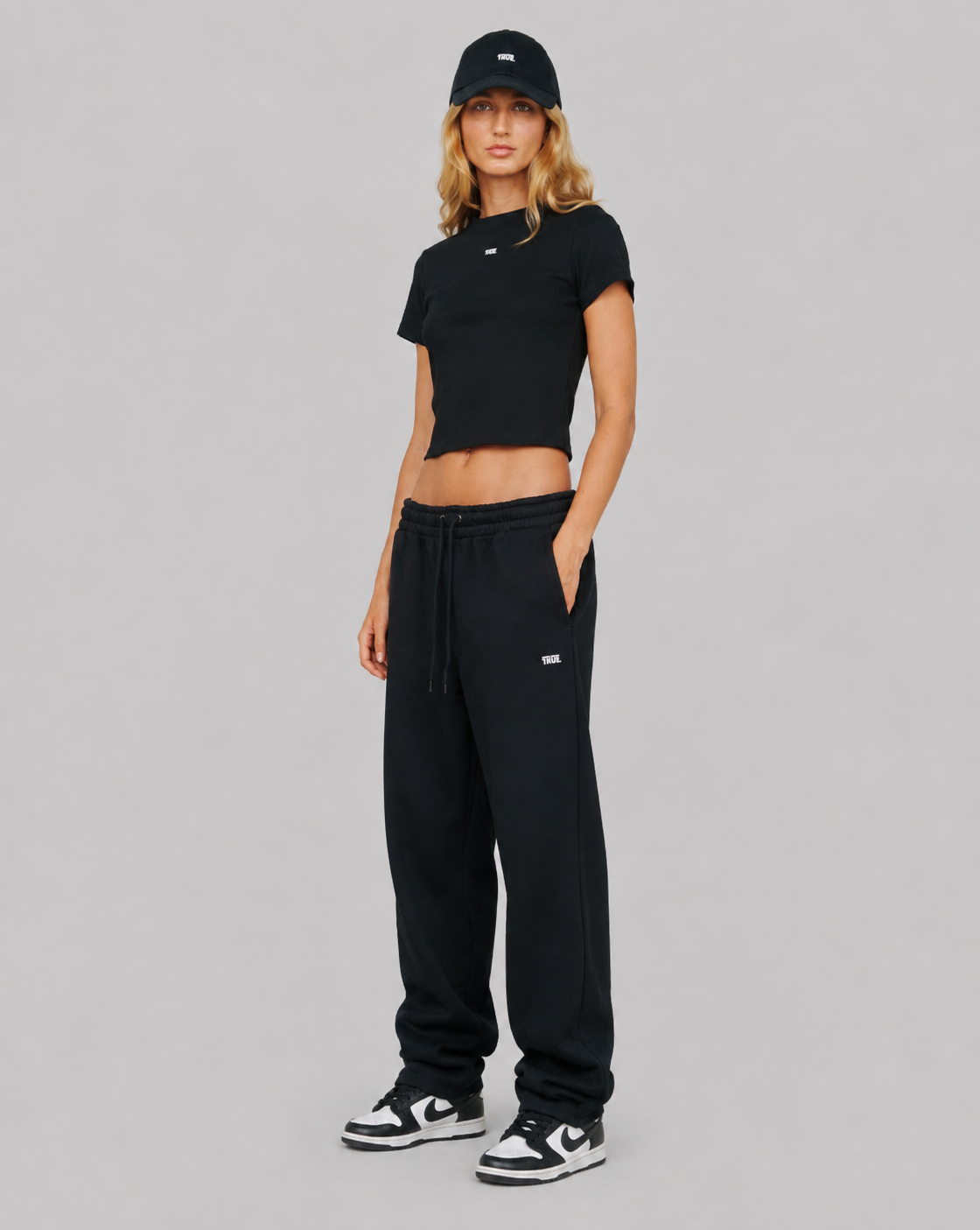 playera true Slim Ribbed Fitted Tee - Black