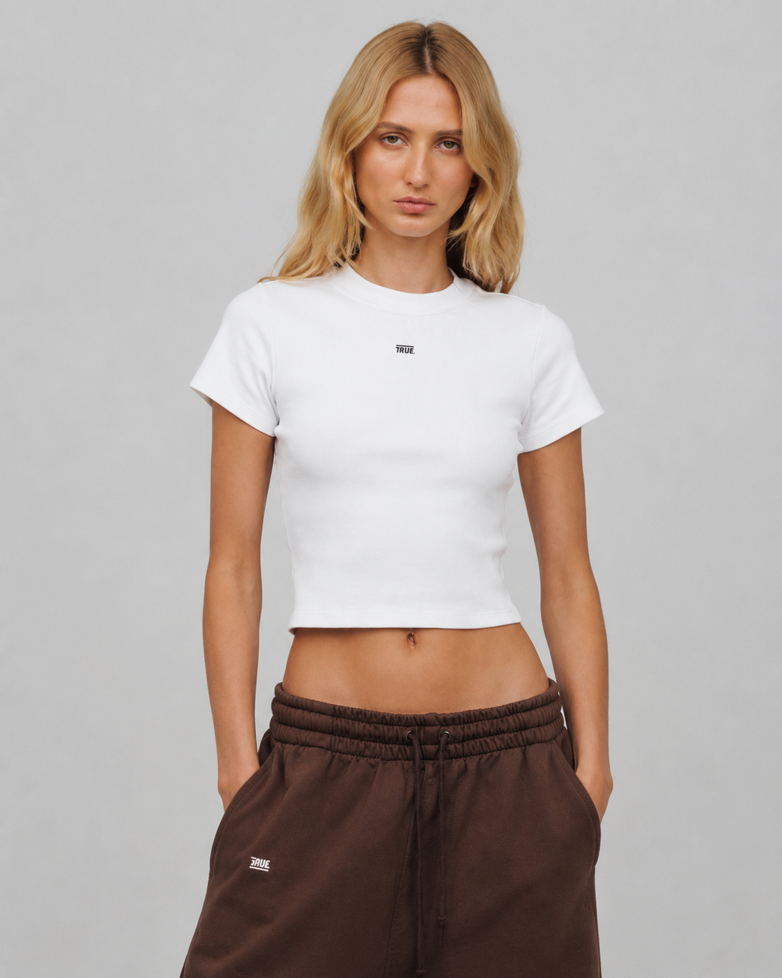 playera true Slim Ribbed Fitted Tee - White-thumbmail-4