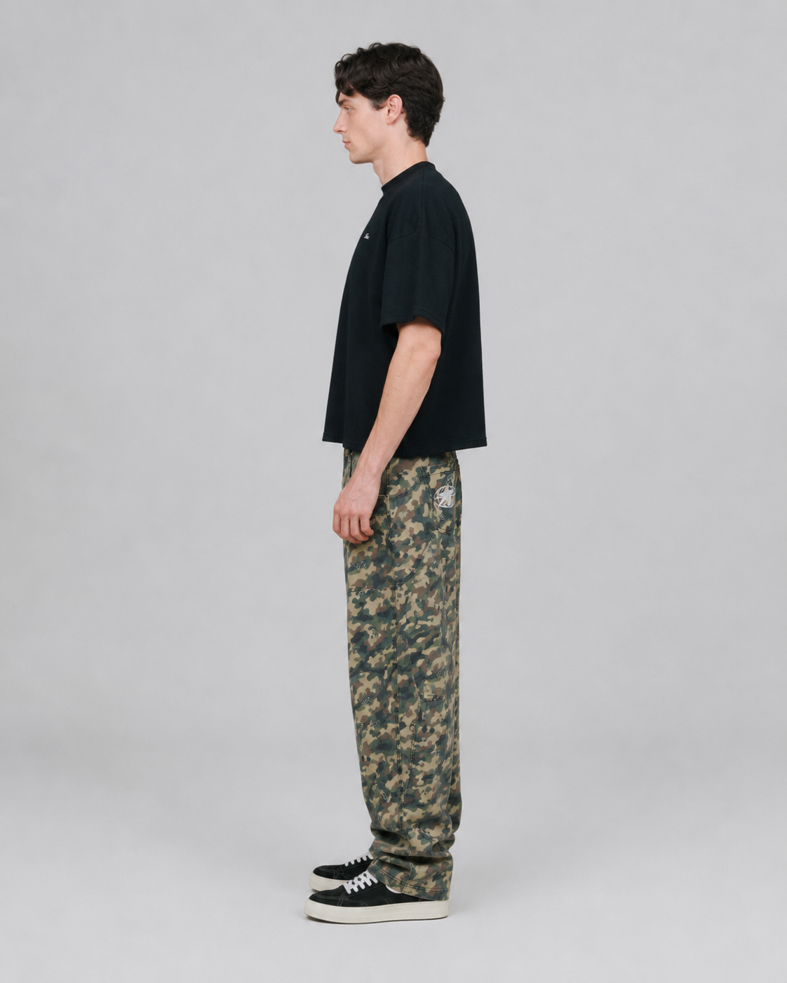 playera true Textured Boxy Tee - Black-thumbmail-3