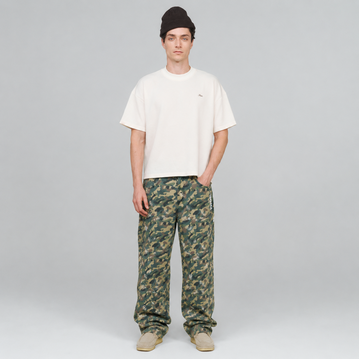 playera true textured boxy tee - Cream-thumbmail-1