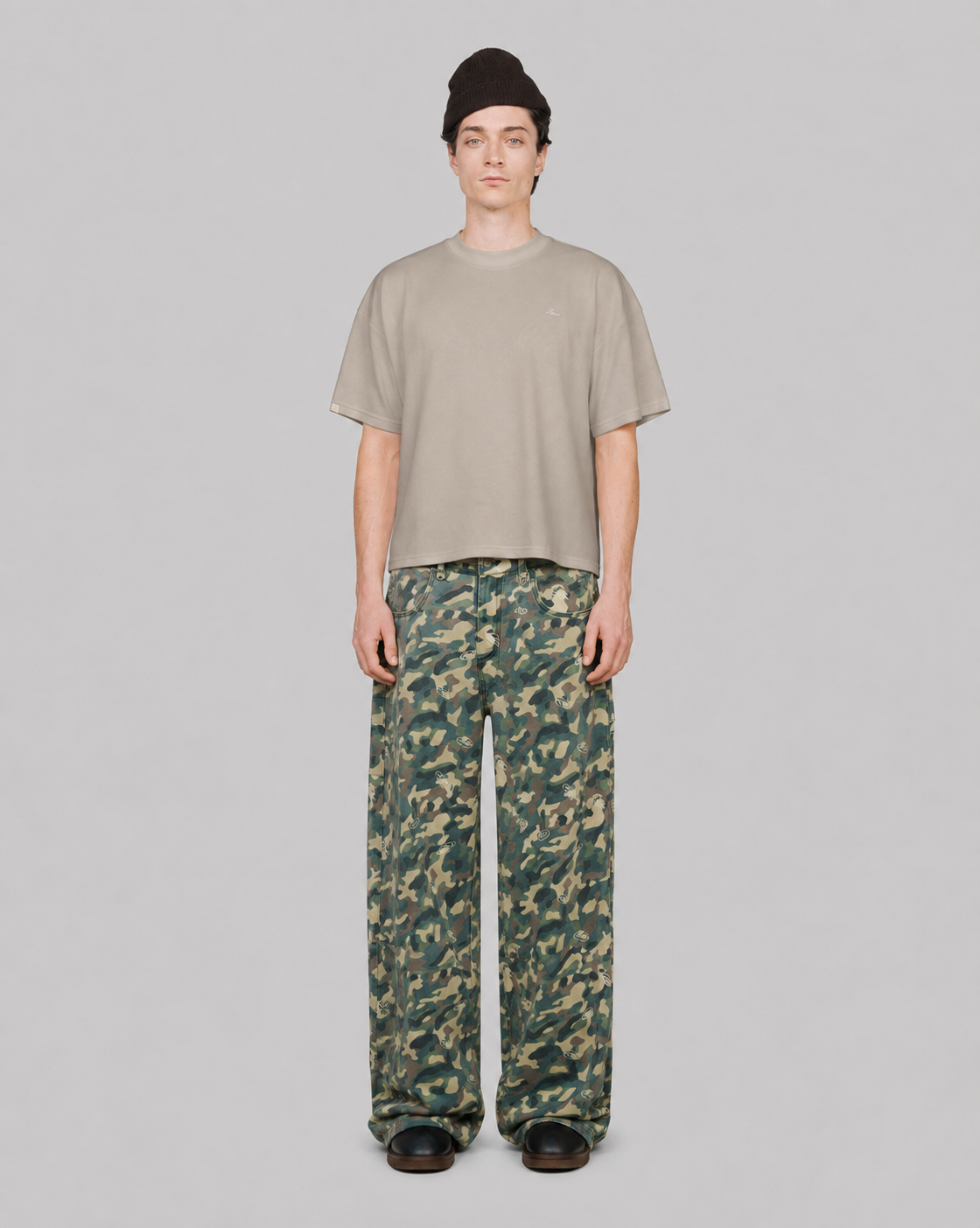 playera true Textured Boxy Tee - Sand-thumbmail-1