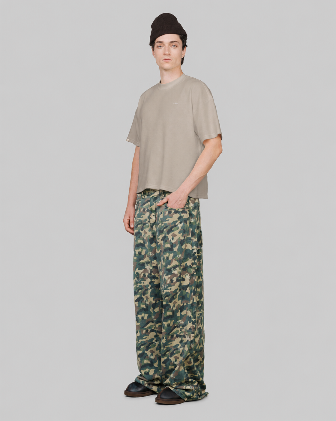 playera true Textured Boxy Tee - Sand-thumbmail-5